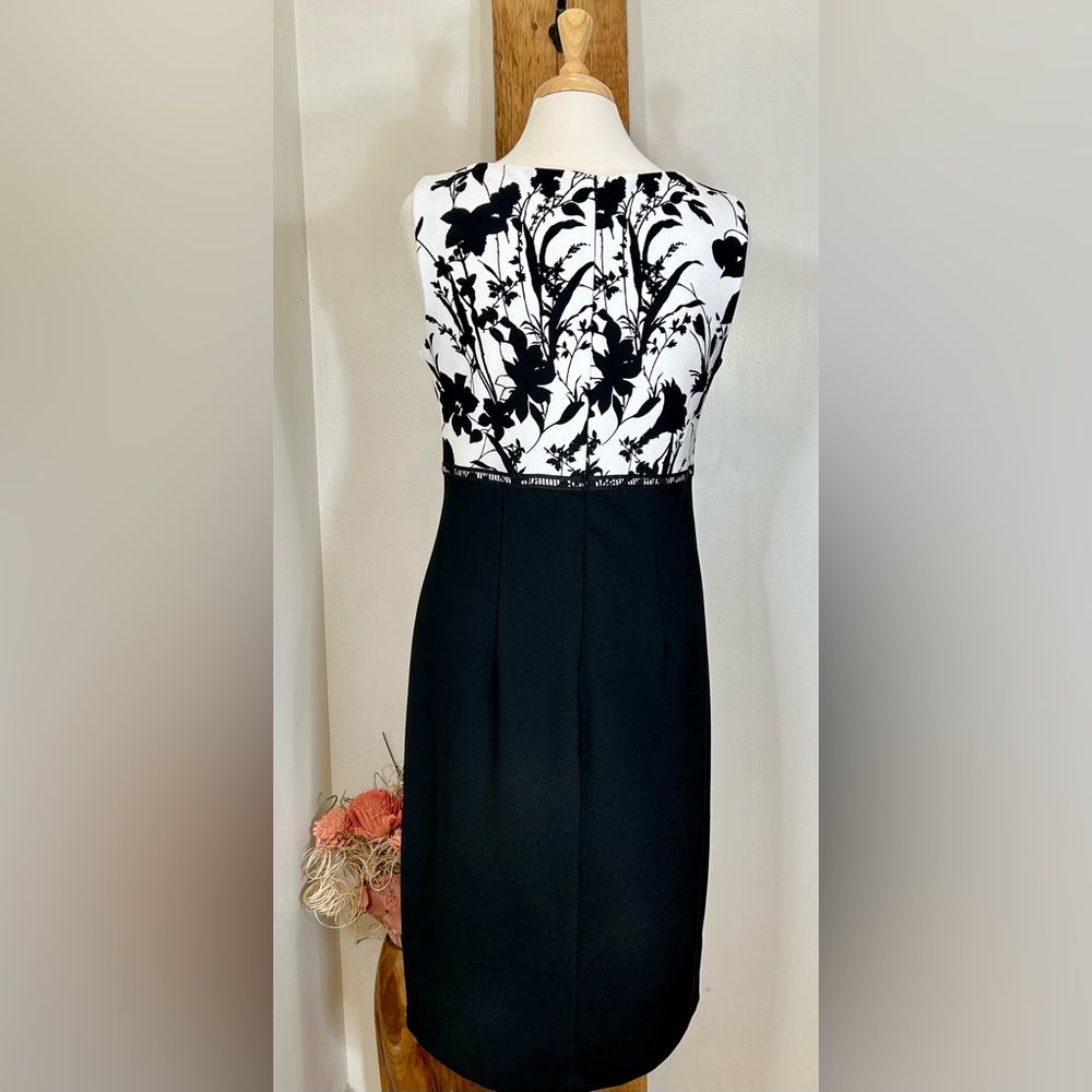 Danny & Nicole Black and White Floral Pencil Dress Suit - Picture 3 of 8